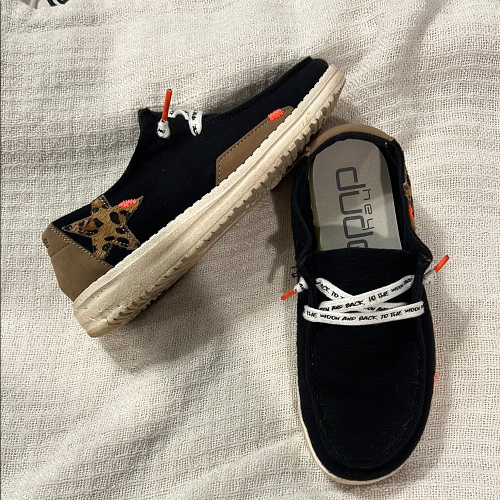 Hey Dude Men's Black and Brown Casual Shoes